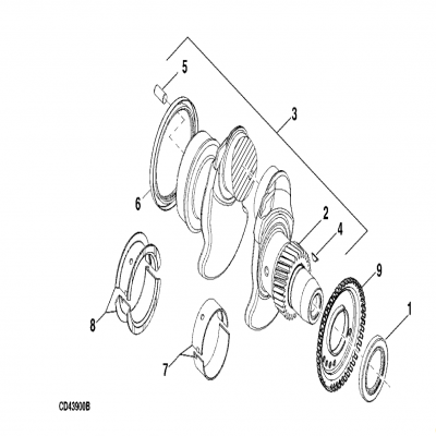 Group 47: Crankshaft, continued  第47組：曲軸，“GM93289,”“GM93285,”“GM91650,”“GM85414,”“GM85412,”“GM85410,”“GM51613,”&ldqu