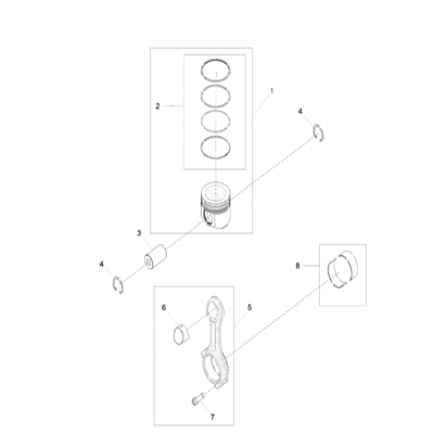 Group 48: Piston and Connecting Rod  第48組：活塞和連桿“GM93289,”“GM93285,”“GM91650,”“GM85414,”“GM85412,”“GM85410,”“GM51613,&rdquo