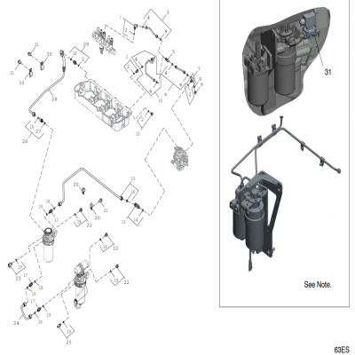 Group 63: Low Pressure Fuel Line, continued  第63組：低壓燃油管路，&amp;amp;ldquo;GM93289,&amp;amp;rdquo;&amp;amp;ldquo;GM93285,&amp;amp;rdquo;&amp;amp;ldquo;GM91650,&amp;amp;rdquo;&